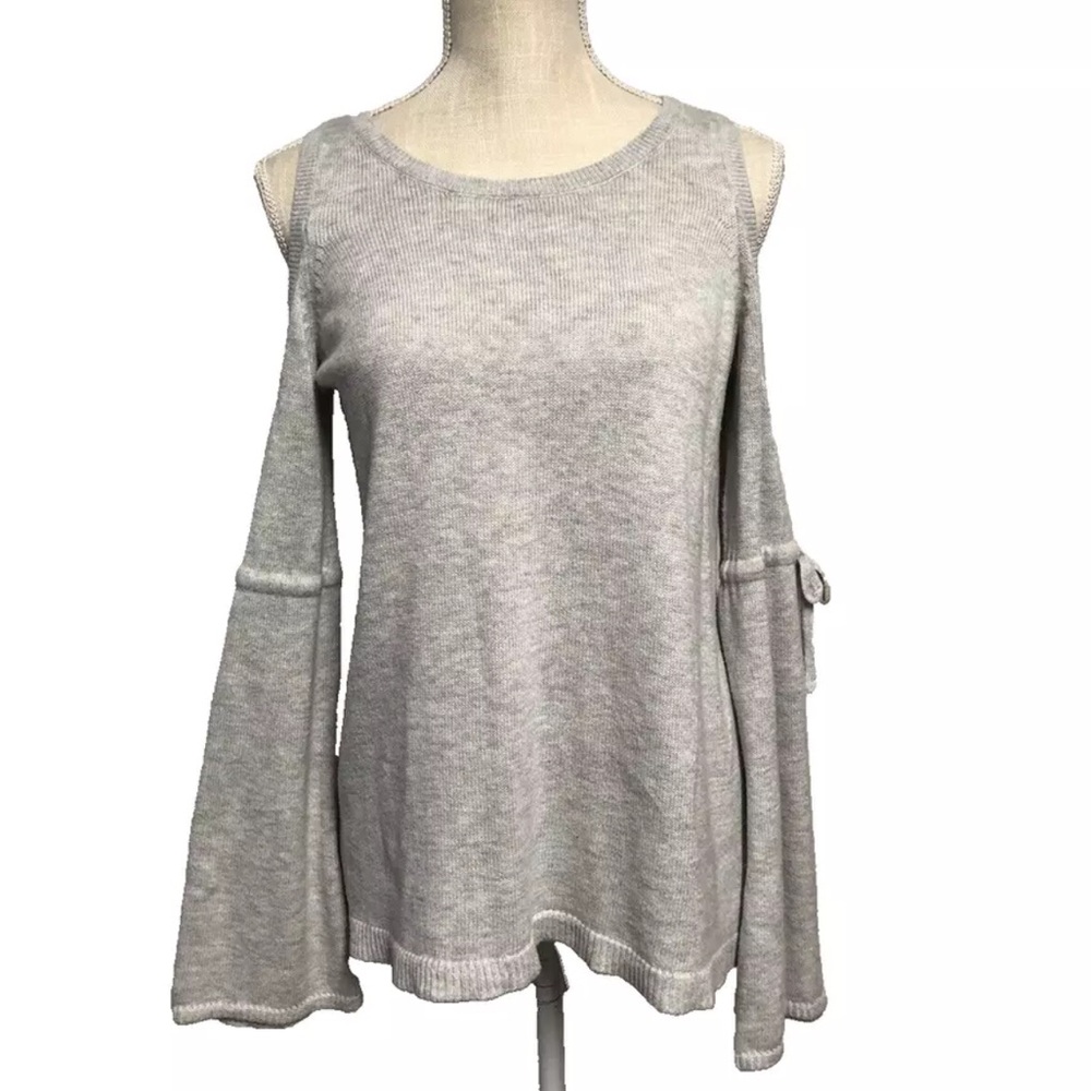 American Eagle Sweater Cold Shoulder Light Bell Sleeves Crew Neck